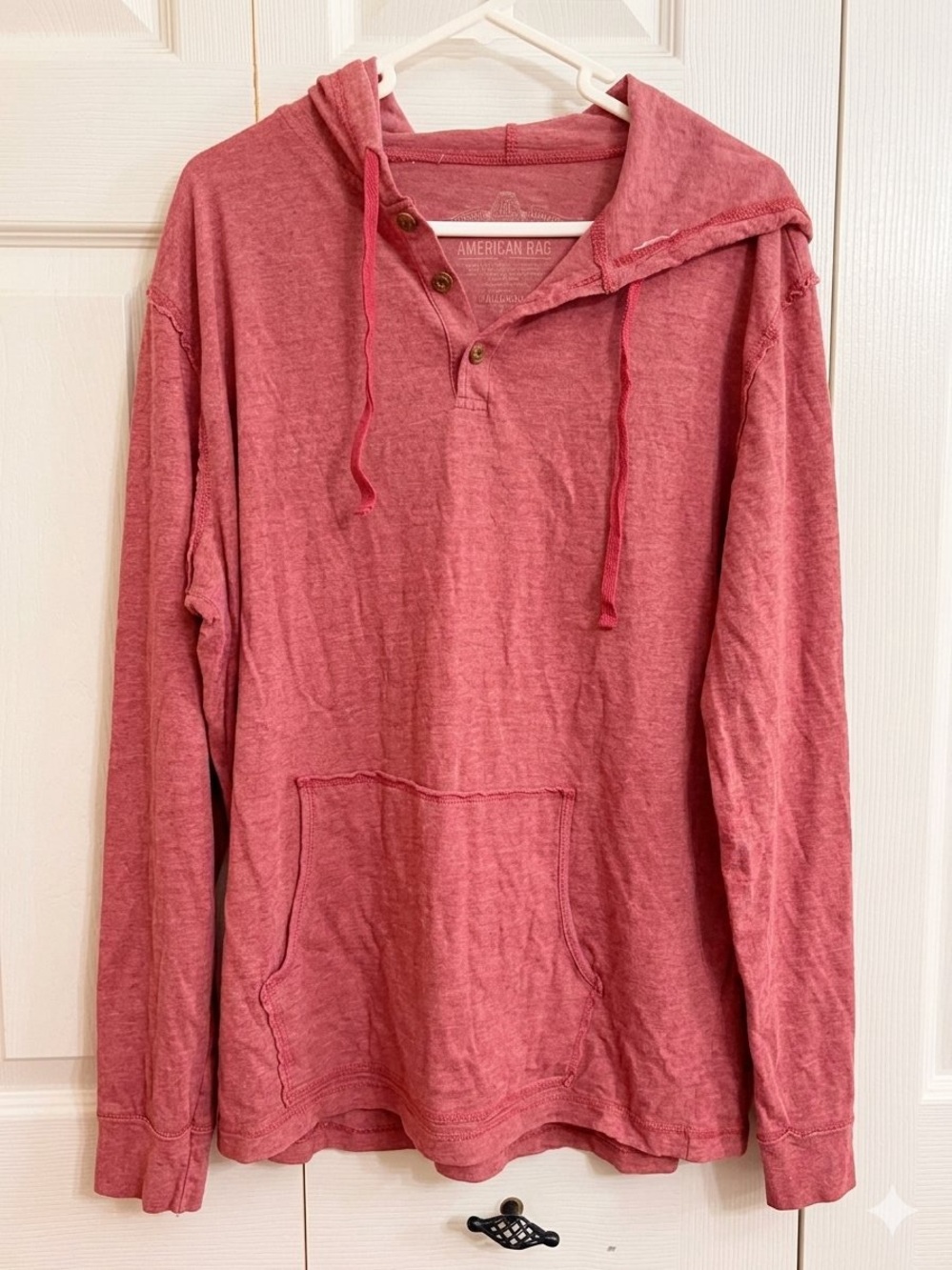 American Rag Hooded Long Sleeve Pullover in Pink